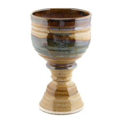 Holbrook Stoneware - Large 10-inch Stoneware (Ceramic) Communion Chalice, Tan