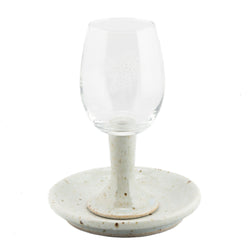Holbrook Stoneware - Etched Glass and Stoneware (Ceramic) Chalice and Paten Set